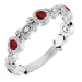 Ladies Natural Mozambique Garnet Natural Diamond Leaf Ring (SI2-SI3, G-H) — Platinum