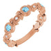 Ladies Natural Aquamarine Natural Diamond Leaf Ring (I1, G-H) — 14K Rose Gold