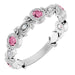 Ladies Natural Pink Tourmaline Natural Diamond Leaf Ring (SI2-SI3, G-H) — Platinum