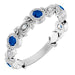 Ladies Natural Blue Sapphire Natural Diamond Leaf Ring (SI2-SI3, G-H) — Platinum