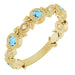 Ladies Natural Aquamarine Natural Diamond Leaf Ring (I1, G-H) — 14K Yellow Gold
