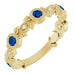 Ladies Natural Blue Sapphire Natural Diamond Leaf Ring (I1, G-H) — 14K Yellow Gold