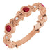 Ladies Natural Ruby Natural Diamond Leaf Ring (I1, G-H) — 14K Rose Gold