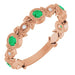 Ladies Natural Emerald Natural Diamond Leaf Ring (I1, G-H) — 14K Rose Gold