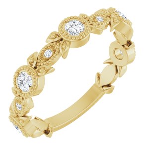 Ladies Natural Diamond Leaf Ring (I1, G-H) — 14K Yellow Gold