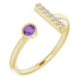 Ladies Natural Amethyst Natural Diamond Bar Ring (I1, G-H) — 14K Yellow Gold