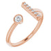 Ladies Natural Diamond Bar Ring (I1, G-H) — 14K Rose Gold