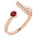 Ladies Natural Mozambique Garnet Natural Diamond Bar Ring (I1, G-H) — 14K Rose Gold