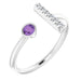 Ladies Natural Amethyst Natural Diamond Bar Ring (I1, G-H) — Sterling Silver
