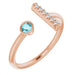 Ladies Natural Blue Zircon Natural Diamond Bar Ring (I1, G-H) — 14K Rose Gold