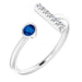 Ladies Natural Blue Sapphire Natural Diamond Bar Ring (SI2-SI3, G-H) — Platinum