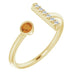 Ladies Natural Citrine Natural Diamond Bar Ring (I1, G-H) — 14K Yellow Gold