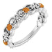 Ladies Natural Citrine Natural Diamond Scroll Ring (SI2-SI3, G-H) — Platinum