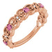 Ladies Natural Pink Tourmaline Natural Diamond Scroll Ring (I1, G-H) — 14K Rose Gold