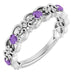 Ladies Natural Amethyst Natural Diamond Scroll Rings (I1, G-H) — Sterling Silver