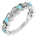 Ladies Natural Blue Zircon Natural Diamond Scroll Ring (SI2-SI3, G-H) — Platinum