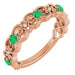 Ladies Natural Emerald Natural Diamond Scroll Ring (I1, G-H) — 14K Rose Gold