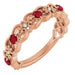 Ladies Natural Ruby Natural Diamond Scroll Ring (I1, G-H) — 14K Rose Gold