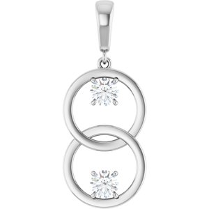 Ladies Natural Diamond Pendant (I1, G-H) — 14K White Gold