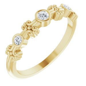 Ladies Natural Diamond Bezel-Set Ring (I1, G-H) — 14K Yellow Gold