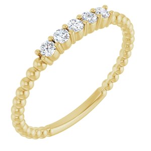 Ladies Natural Diamond Stackable Ring (I1, G-H) — 14K Yellow Gold