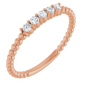 Ladies Natural Diamond Stackable Ring (I1, G-H) — 14K Rose Gold