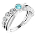 Ladies Natural Blue Zircon Natural Diamond Ring (SI2-SI3, G-H) — Platinum