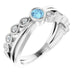 Ladies Natural Aquamarine Natural Diamond Ring (SI2-SI3, G-H) — Platinum