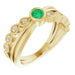 Ladies Natural Emerald Natural Diamond Ring (I1, G-H) — 14K Yellow Gold