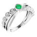 Ladies Natural Emerald Natural Diamond Ring (SI2-SI3, G-H) — Platinum
