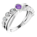 Ladies Natural Amethyst Natural Diamond Ring (I1, G-H) — Sterling Silver