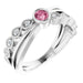 Ladies Natural Pink Tourmaline Natural Diamond Ring (I1, G-H) — Sterling Silver