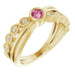 Ladies Natural Pink Tourmaline Natural Diamond Ring (I1, G-H) — 14K Yellow Gold