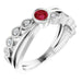 Ladies Natural Ruby Natural Diamond Ring (SI2-SI3, G-H) — Platinum