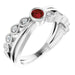 Ladies Natural Mozambique Garnet Natural Diamond Ring (I1, G-H) — Sterling Silver