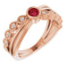 Ladies Natural Ruby Natural Diamond Ring (I1, G-H) — 14K Rose Gold