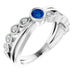 Ladies Natural Blue Sapphire Natural Diamond Ring (SI2-SI3, G-H) — Platinum