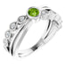 Ladies Natural Peridot Natural Diamond Ring (I1, G-H) — Sterling Silver