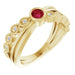 Ladies Natural Ruby Natural Diamond Ring (I1, G-H) — 14K Yellow Gold