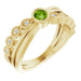 Ladies Natural Peridot Natural Diamond Ring (I1, G-H) — 14K Yellow Gold