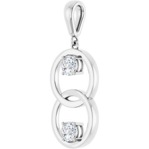 Lab-Grown Diamond Two-Stone Circle Pendant