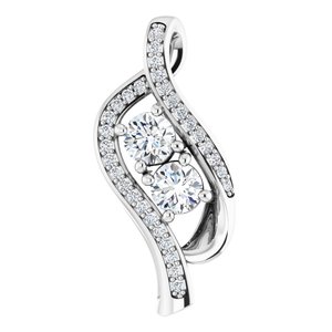 Ladies Natural Diamond Pendant (Si2-Si3, G-H) — Platinum