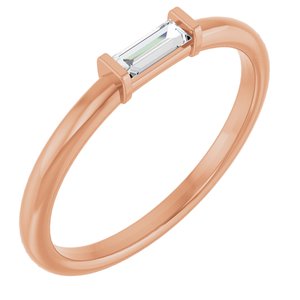 Ladies Natural Diamond Stackable Ring (VS, GHI) — 14K Rose Gold