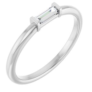 Ladies Natural Diamond Stackable Ring (VS, GHI) — Sterling Silver