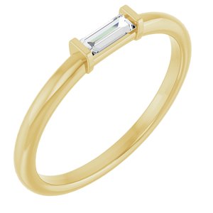 Ladies Natural Diamond Stackable Ring (VS, GHI) — 14K Yellow Gold