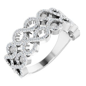 Ladies Natural Diamond Inifinity-Inspired Ring (SI2-SI3, G-H) — Platinum