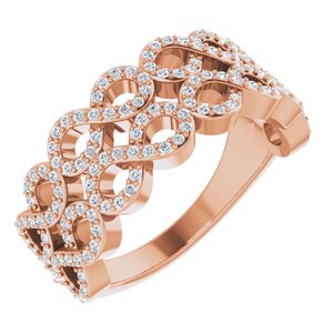 Ladies Natural Diamond Inifinity-Inspired Ring (I1, G-H) — 14K Rose Gold