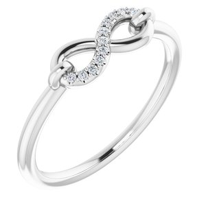Ladies Natural Diamond Infinity-Inspired Ring (SI2-SI3, G-H) — Platinum