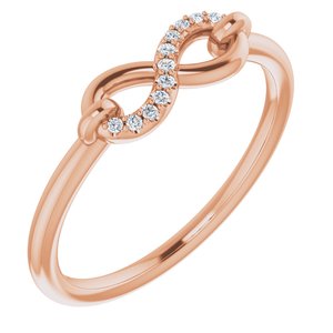 Ladies Natural Diamond Infinity-Inspired Ring (I1, G-H) — 14K Rose Gold