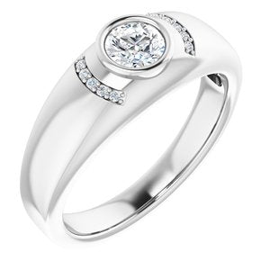 Ladies Natural Diamond Ring (I1, G-H) — 14K White Gold